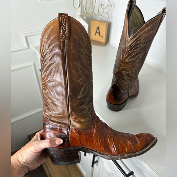 Vintage Dan Post Cowboy Boots – Women’s Size 7.5– Two-Tone Teju Lizard - Picture 7 of 10